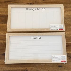 Wood framed hanging dry erase boards